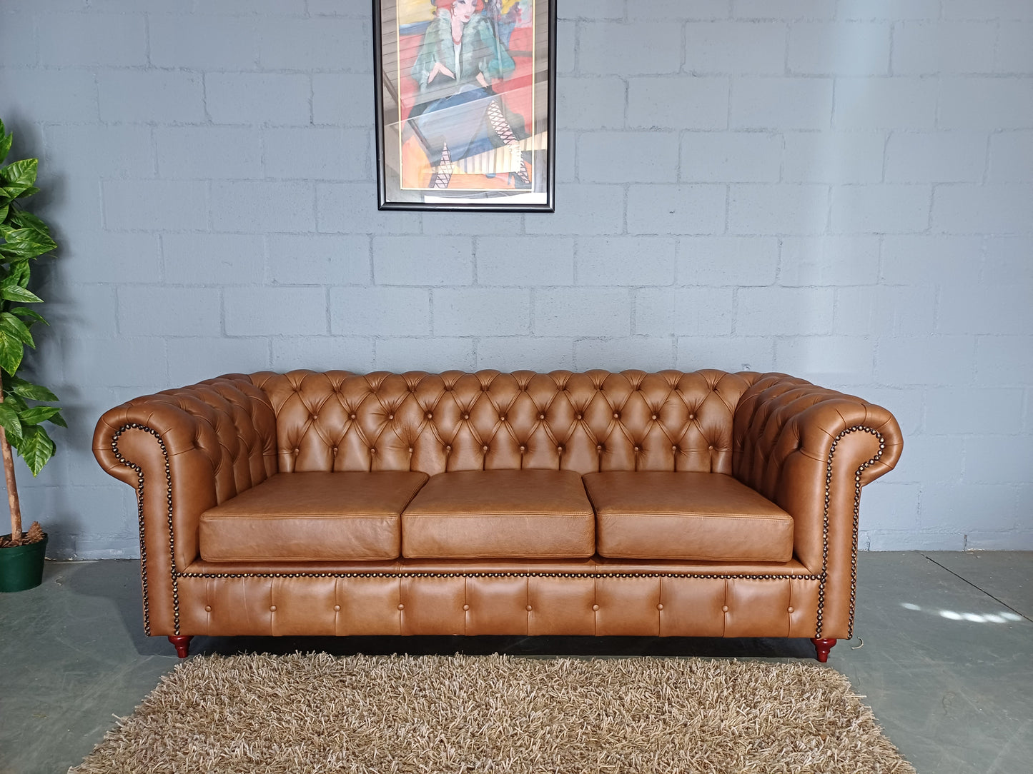 Chesterfield 3-Seater Etosha Chestnut