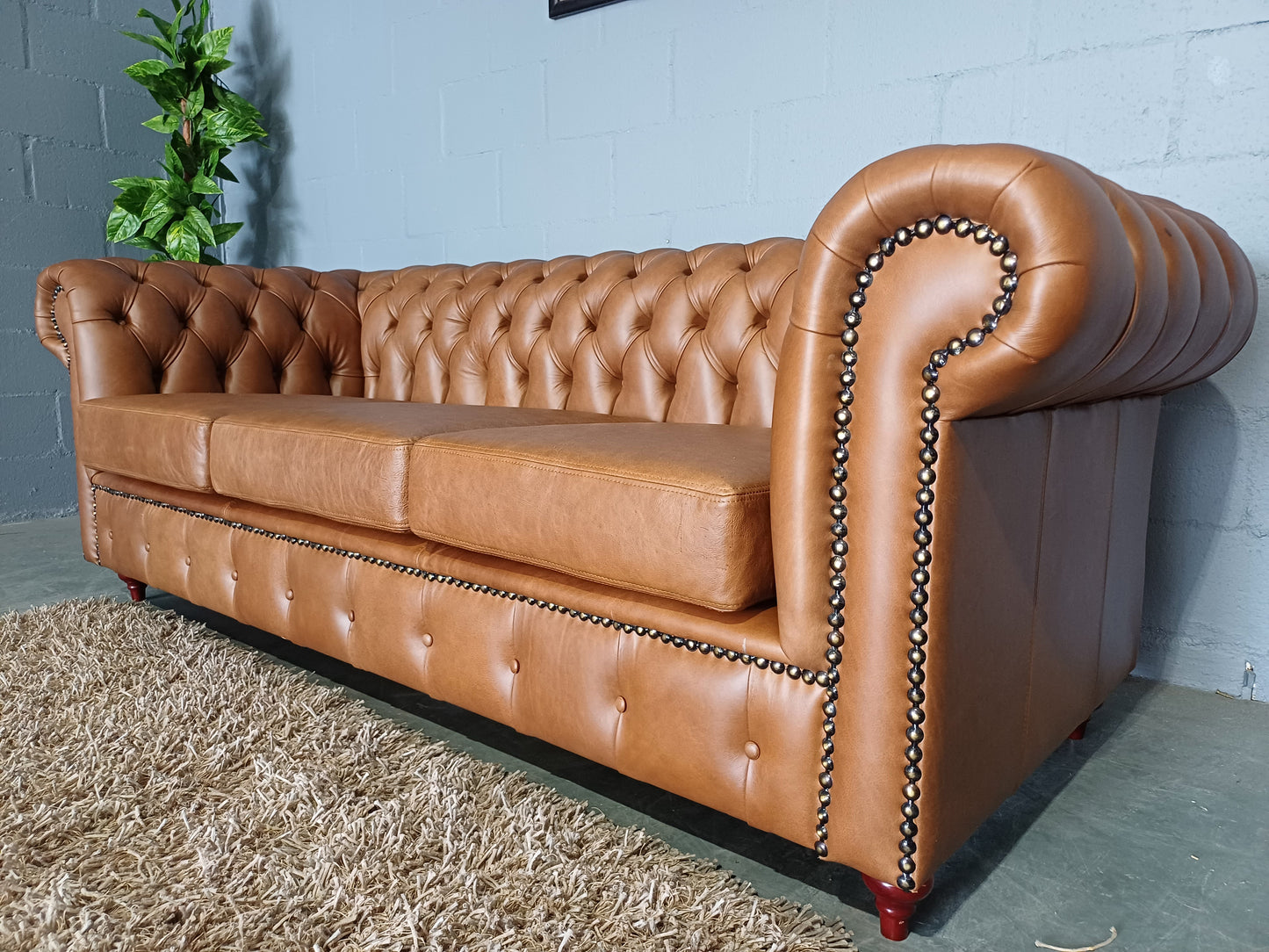 Chesterfield 3-Seater Etosha Chestnut