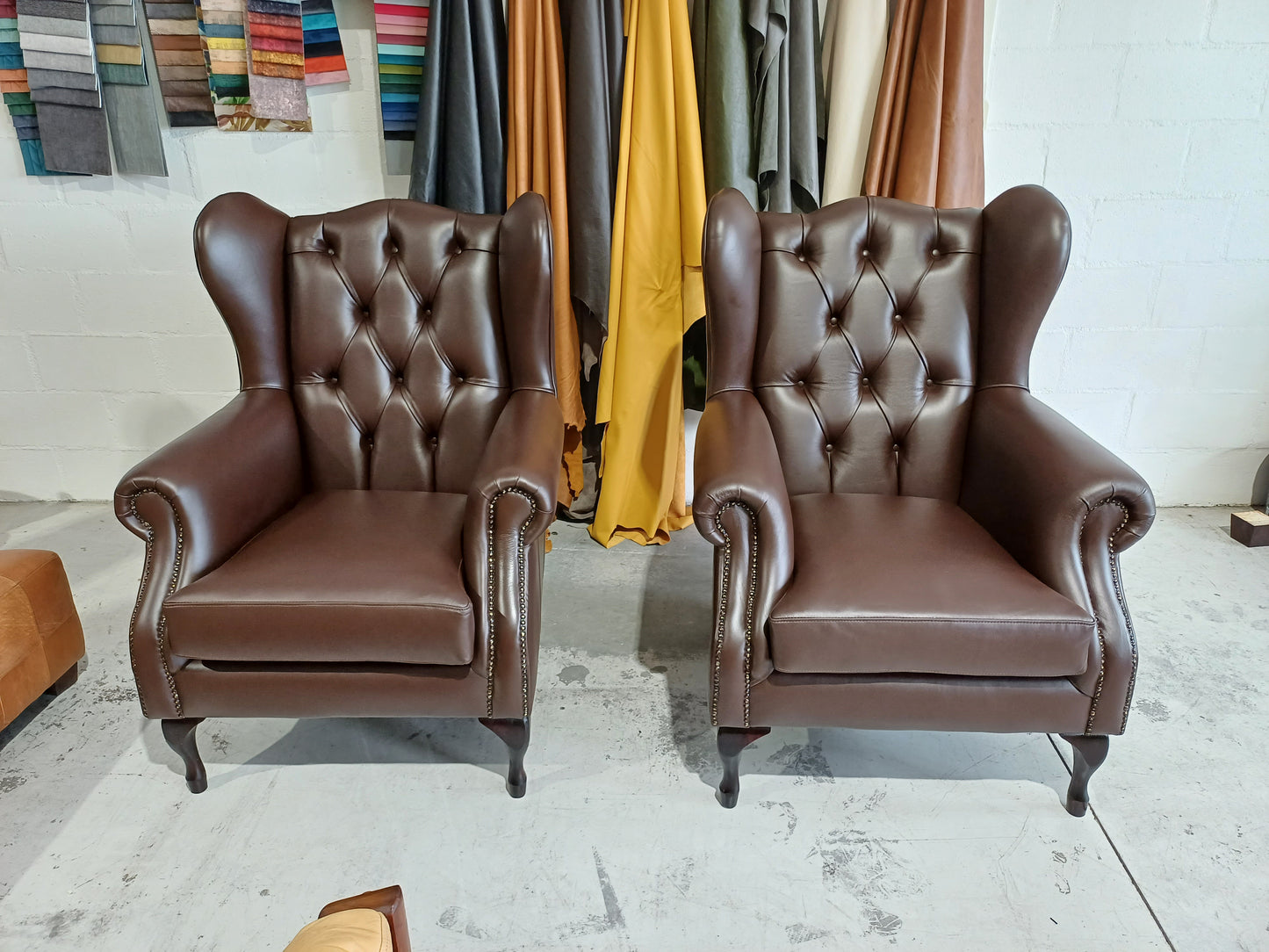 Wingback Chair-Bovine Brown