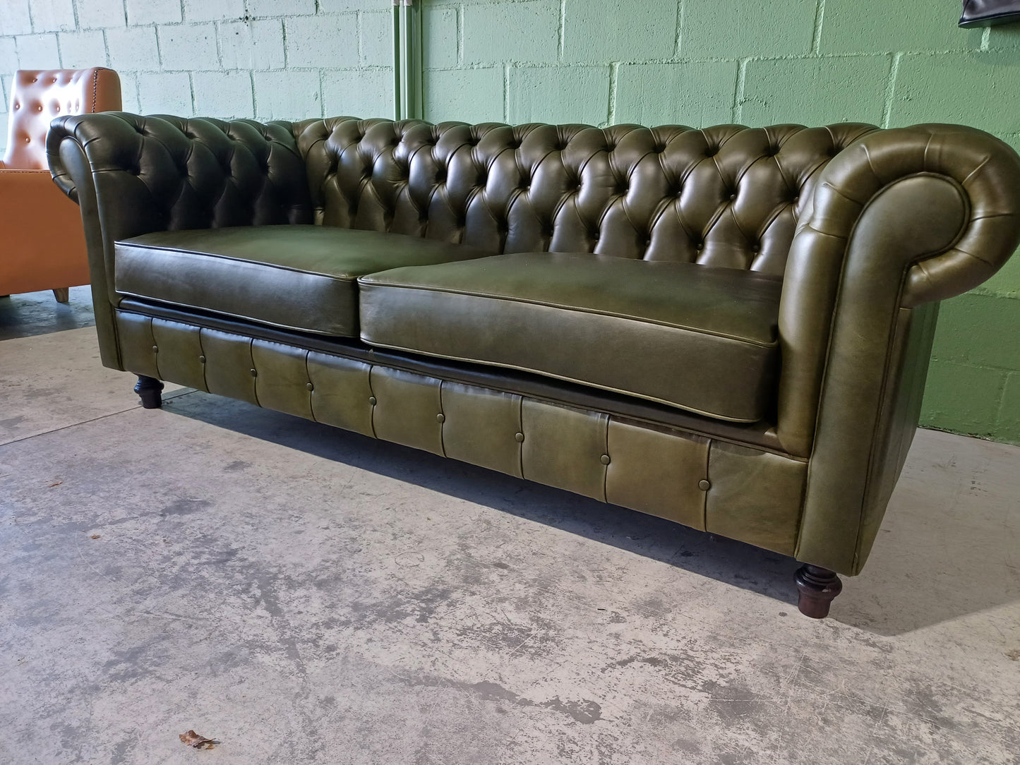 Chesterfield 3-Seater Olive green