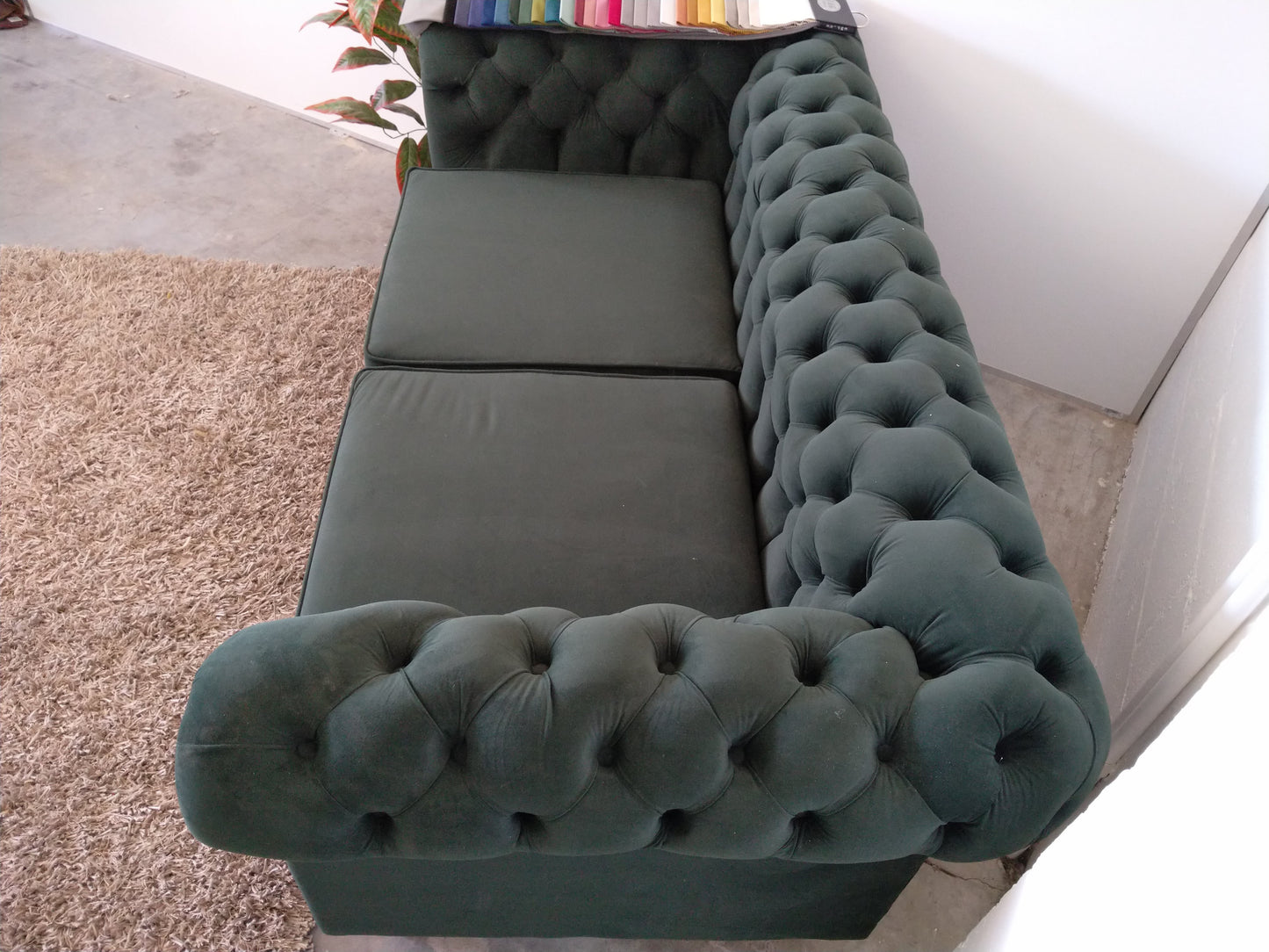 Chesterfield 2-Seater Forest Green Velvet