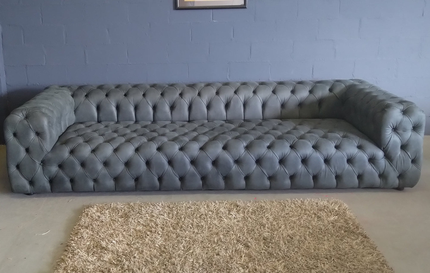 Cuban Chesterfield Leather Sofa