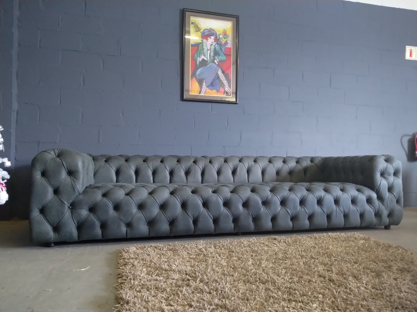 Cuban Chesterfield Leather Sofa