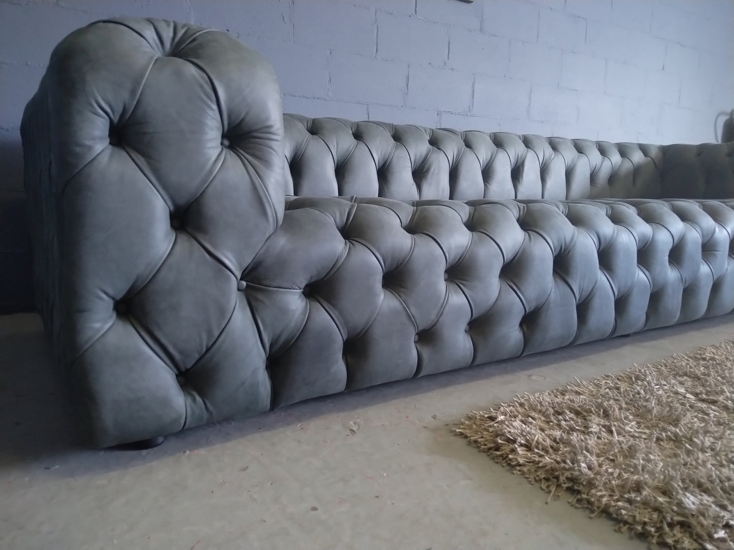 Cuban Chesterfield Leather Sofa