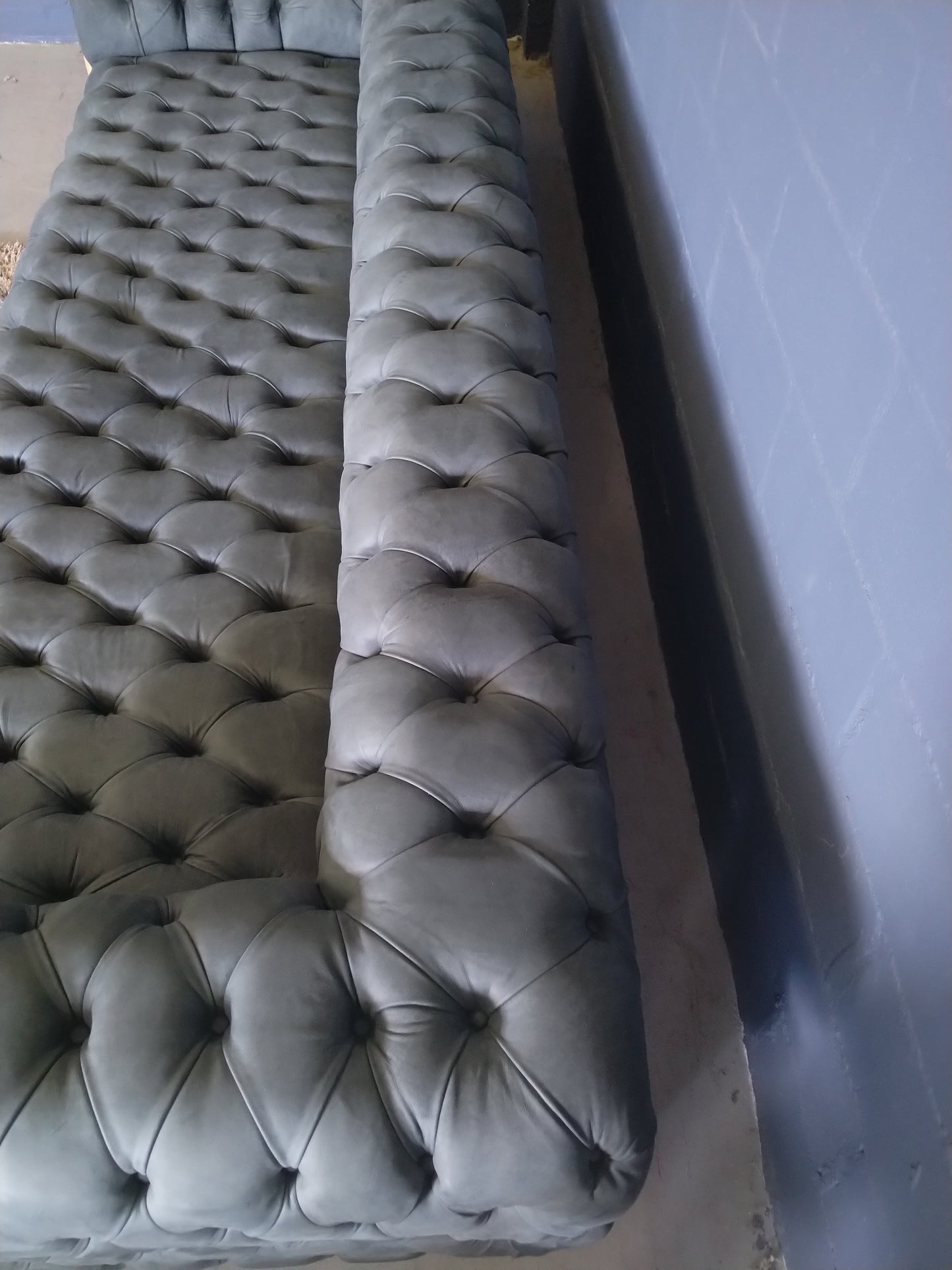 Cuban Chesterfield Leather Sofa