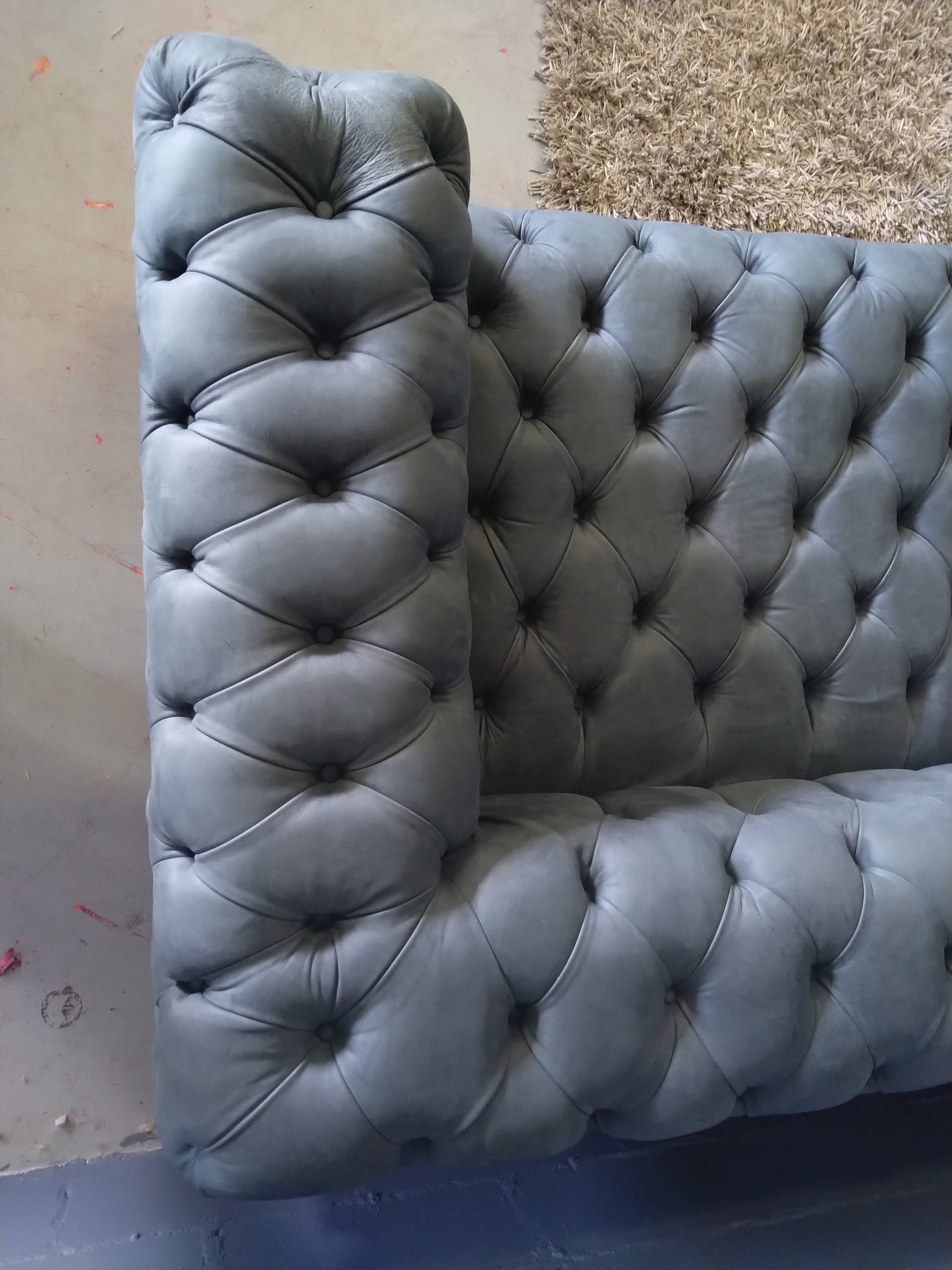 Cuban Chesterfield Leather Sofa