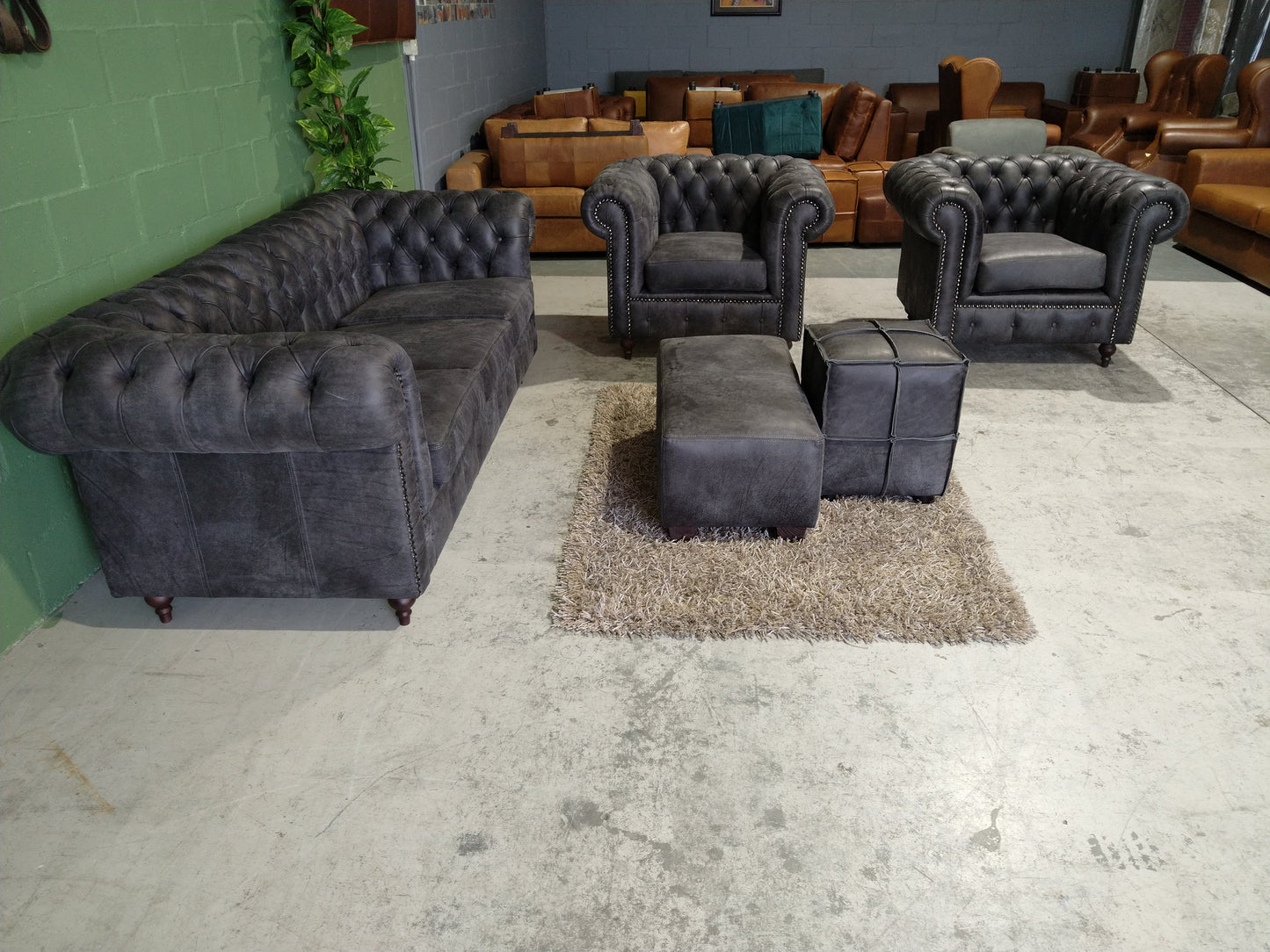 Chesterfield 5-Seater set Woodlands Grey