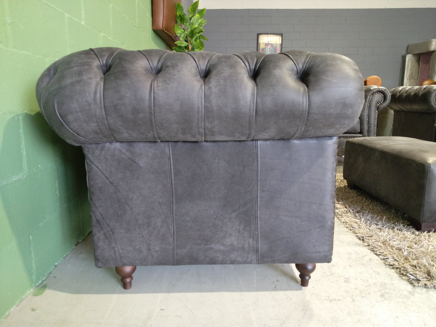 Chesterfield Chair-Woodlands Grey