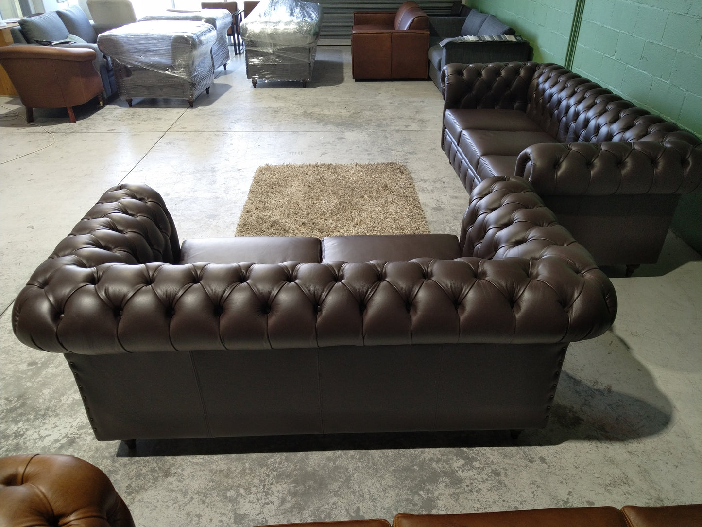 Chesterfield 5-seater set Bovine Oxblood