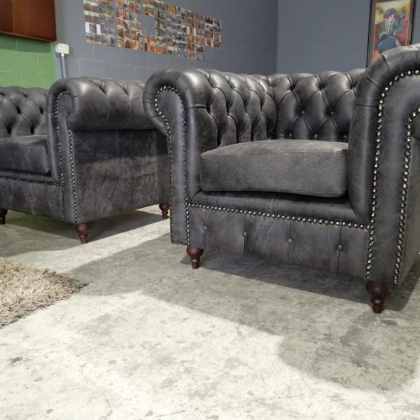 Chesterfield Chair - Woodlands Grey