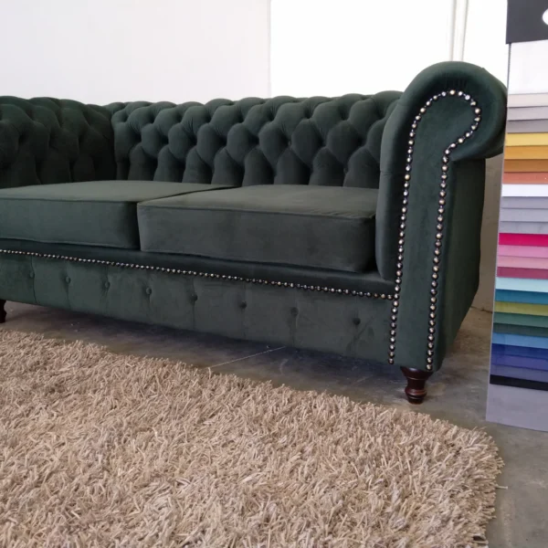 Chesterfield 2-Seater 1.8m Forest Green Velvet