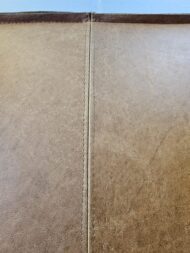 Full grain leather headboard in butterscotch by Maree Meubels