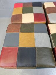 Patched Leather Cube Ottoman Cape Town – Full-Grain Genuine Leather Patchwork